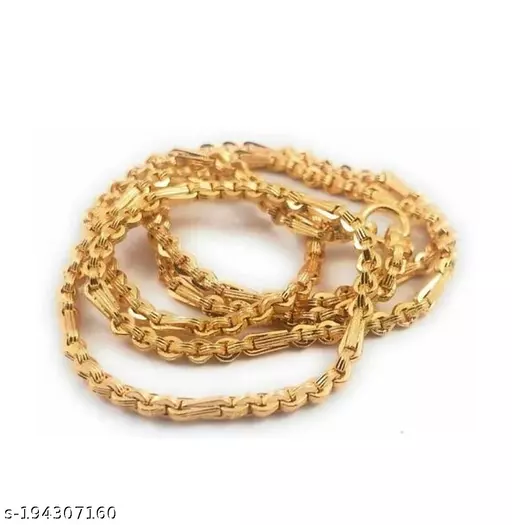 One Gram Gold Plated Copper Latest 5+1 Designer Neck South Chain for Women And Men Covering Chain 24 Inches Necklaces & Chains - Image 3